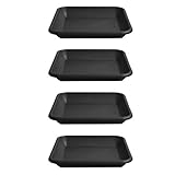 HAC24 4er Set Blumentopf Untersetzer Eckig Rund Pflanztopf Blumenkübel Schale Kunststoff...