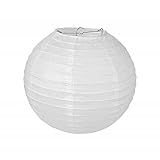 Pajoma Papier Lampe Laterne Lampion Weiss 1 Stück für Party Hochzeit Dekoration (30 x 30 cm)