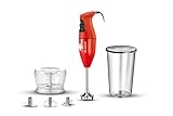 ESGE-Zauberstab 9240025 E 120 Select Rot, Stabmixer, Pürierstab inkl. Multimesser, Schlagscheibe...