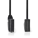 Nedis CVGP31011BK20 SCART-Kabel | SCART Stecker | SCART Buchse | Vernickelt | 480p | 2.00 m | Rund |...