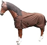 Brama-West Regendecke Pferd Rain - Weidedecke mit Fleece Futter - 600DEN - Wasserdicht - Braun (115)