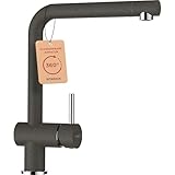 SCHOCK® Küchenarmatur Epos Asphalt I Hochdruck Küchenarmatur mit Festauslauf I Schwenkbarer...