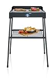 SEVERIN Standgrill mit Edelstahl-Grillrost und Standuntergestell und Ablagerost, Elektrogrill mit...