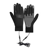 YROHGKPN USB Aufladung Gestrickte Heizhandschuhe Waschbar Handwärmer Fäustlinge Voll Beheizbar...