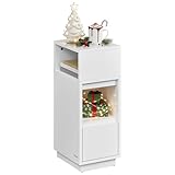 VASAGLE Nachttisch, schmal, Beistelltisch mit 2 Schubladen, offenes Fach nach Links oder rechts...