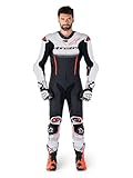 Alpinestars Lederkombi GP-R7 V4 Tech Air-kompatibel 1PC Einteiler Racing Anzug, WHITE BLACK RED...