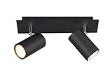Trio Leuchten Deckenleuchte Marley 802400232, Metall Schwarz matt, Spotbalken 2-flammig, exkl. 2 x...