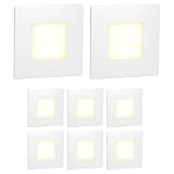 ledscom.de 8 Stück LED Treppenlicht/Wandeinbauleuchte FEX für innen und außen, eckig, 85 x 85mm,...