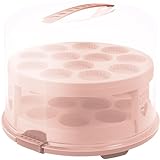 Rotho Fresh Tortenglocke hoch mit Trays, lebensmittelechter Kunststoff (PP) BPA-frei, pink, (35.5 x...