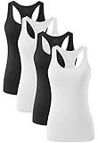 vislivin Workout Tanktops für Damen Racerback Yoga Tanks Basic Sportliche Activewear-4er Pack...
