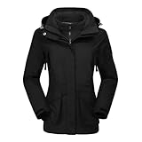 OutPro Damen 3-in-1-Skijacke wasserdicht winddicht Winterjacke Outdoor Wandern mit Fleece gefüttert...