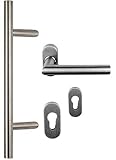 Haustürbeschlag Edelstahl Set 1020 Stoßgriff-Länge: 400mm