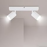 Ketom Deckenstrahler LED Weiß - Deckenstrahler 2 Flammig - LED Deckenleuchte Schwenkbar - GU10...