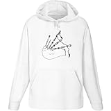 Azeeda Extra Extra Groß 'Musikalische Dudelsäcke' Kapuzenpullover/Pullover für Erwachsene (Weiß)...