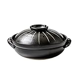ETZRYSYB Suppentopf, hitzebeständig, für schwarze Kasserolle mit Deckel, Keramik-Kochtopf,...