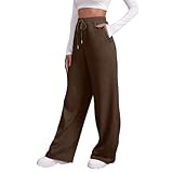 Generisch Baggy Jogginghose Damen Baumwolle Jogger Lang Sweathose Lässige Hose mit Taschen Casual...