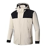 2026 Herren Bergsteigen tragen Reitjacke Outdoor Multifunktionale Hardshelljacke (Khaki, M)