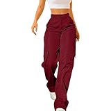 Generisch Cargohose Damen Leichter Trekkinghose Mit Tasche Wanderhose Schnelltrocken Wasserdicht...