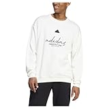 adidas Herren-Sweatshirt aus französischem Frottee, Größe M, gebrochenes Weiß, beige, M