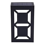 YWBL-WH Solar-Digital-Adressleuchte, Schild mit Zahlen von 0 Bis 9, Buchstaben A, C, E, F, H, L, P,...