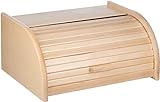 Brotkasten mit Rolldeckel Brot-Aufbewahrungsbox Küche Brotbox Holzbox für Brot (Groß 38 x 29 x...