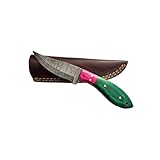 Generisch Damaststahl Jagdmesser mit Holzgriff Survival Outdoor Messer Damast inkl. echte...