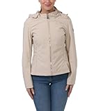 Yes Zee Leichte Softshelljacke für Damen, mit Kapuze, Beige, Größe L, beige, L