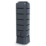 Regentonne Regenwassertank Standard eckig Komplett-Set mit 120 Liter Volumen in der Farbe anthrazit...