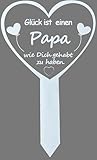 Grabstecker Herz mit Spruch 'Glück ist eine Mama/Oma... einen Papa Opa', Grabschmuck Friedhof...