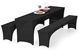 Alishomtll 3er-Set Elastisch Biertischhussen, Stretch Bierzeltgarnitur für 50cm Tischbreite,...