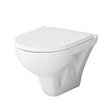 Spülrandloses Wand-Hänge-WC ohne Toilettensitz - Wand-WC Hängend ohne Spülrand, Hänge-Toilette...