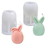 2 Stück Ostern Kaninchen Silikonform 3D Osterhase Silikonform Kerzenformen Ostern Kaninchen Kerzen...