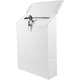 iplusmile Vintage Metall Briefkasten Wandmontage Retro Vorschlagsbox aus Eisen Weiß 22X65X29cm...