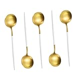 Gadpiparty 5 Stück Teiliges Edelstahl Suppenlöffel Rund Klein Leicht Tragbar Poliert Glatte...