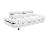 Mivano 3er-Ledersofa Enterprise / Dreisitzer-Couch mit Bezug aus echtem Leder, verstellbaren...