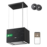 Ciarra Pinnacle Ash Concrete Inselhaube Freihängend 48cm 700m³/h mit Smart Wi-Fi App 4 Stufen...