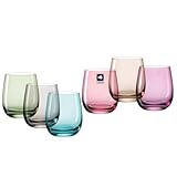 LEONARDO HOME Trinkgläser SORA (6er Set) • Bunte Wassergläser (360 ml) • 6 Farben •...