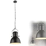 Globolightings Schwarze Hängeleuchte im Industriestil - Pendelleuchte Schwarz Vintage Industrial...