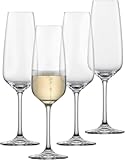 SCHOTT ZWIESEL Sektglas Tulip (4er-Set), zeitlose Champagner Gläser mit Moussierpunkt,...