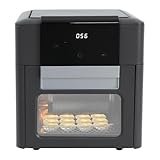 1600W Elektroofen 33×33.3×36CM Heißluftfritteuse Klar Sichtbares Fenster 12L Ofen LED-Touchscreen...
