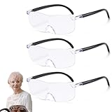 3 Stück Lupenbrille Leselupe 150%，200%, 300% Vergrößerungsbrille, Lese Lupenbrille, Randloses,...