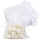 jijAcraft Organzasäckchen Klein Hochzeit Organza Beutel 7 * 9CM, 50 Stück mit Kordelzug, Bonbons...