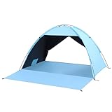 Strandmuschel, UV Schutz 80+ Strandzelt 2-3 Personen Familie Zelt Stabil Windschutz mit Vorder und...