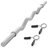 MAXXIVA Curlstange 120 cm Krafttraining Zugstange silber verchromt Workout Bodybuilding Fitness...