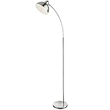 GLOBO LIGHTING Bogenstehleuchte chrom Stehlampe gebogen schwenkbar Standleuchte Wohnzimmer, mit...