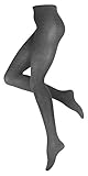 Yenita Warme Damen Baumwoll Strumpfhose, Strickstrumpfhose Uni Farben (40-42, grau)