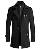 ECDAHICC Herren Wintermantel Slim Fit Zweiteiliger Mantel für Business Freizeit Wollmantel mit...