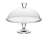 Pasabahce 95200, 32,5 cm großer Teller mit Fuß und Kuppel, breites Glas, Servierplatte für...