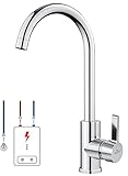 Auralum Niederdruck Armatur Küche für Wasserboiler, Wasserhahn Küche mit 3 Schläuchen für...