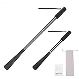 Schuhlöffel Lang, Ausziehbarer Schuhanzieher Metall Teleskopisch 45~85cm Aluminium...